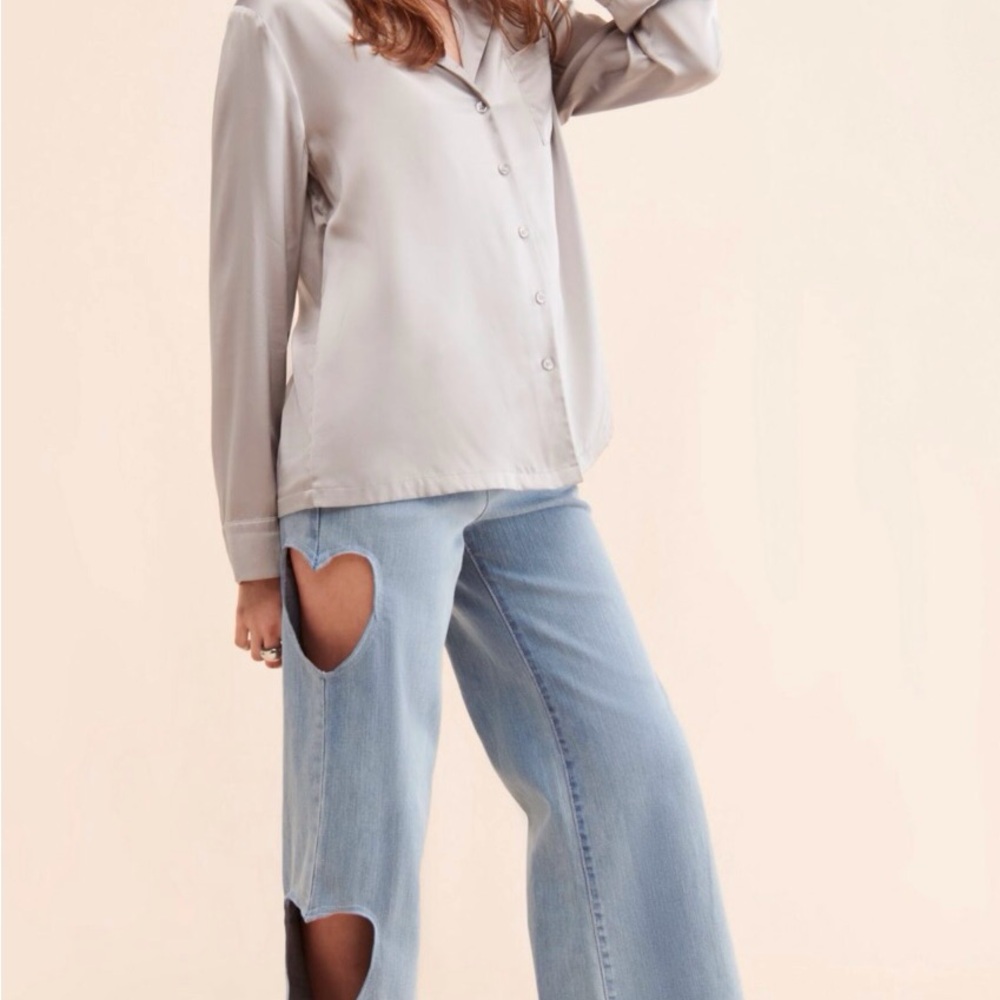 Native Youth Cut Out Heart Jeans